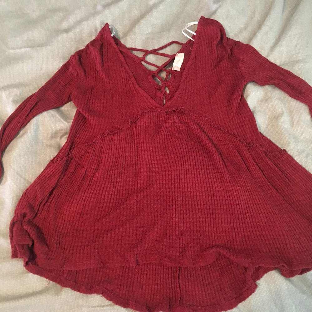 Red Flowy Top NWOT